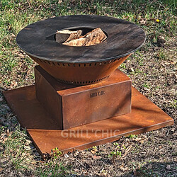 GRILL CHIC Festif Pool Double Cuve Corten - Imitation Corten