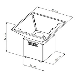Grill Chic Mini Cévenol Simple Cuve Corten - Brasero Carré pas cher