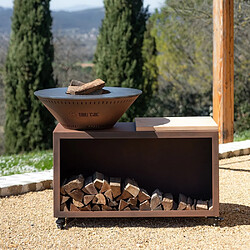 GRILL CHIC Traditionnel Double Cuve Acier - Imitation Corten