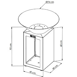 GRILL CHIC Cevenol Simple Cuve Corten - Avec rangement bois pas cher