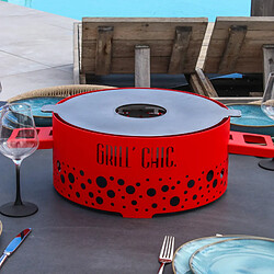 GRILL CHIC P'tit Grill Double Cuve Acier - Rouge