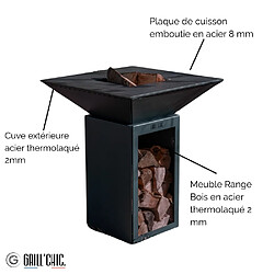 Avis GRILL CHIC Cevenol Double Cuve Aluminium - Avec rangement bois