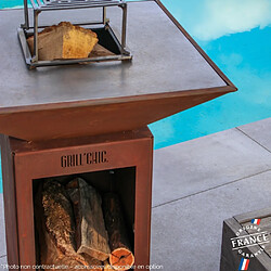 GRILL CHIC Auvergnat Simple Cuve Corten - Avec rangement bois