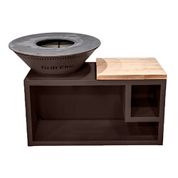 GRILL CHIC TRADITIONNEL Double Cuve Aluminium - Imitation Corten