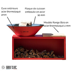 Avis Grill Chic Traditionnel Double Cuve Acier - Brasero Rouge