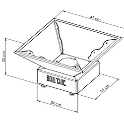 Grill Chic Mini Cévenol Simple Cuve Corten - Brasero Carré pas cher