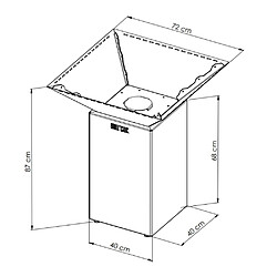 GRILL CHIC Cevenol Simple Cuve Corten - Carré pas cher