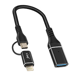 LinQ Adaptateur OTG USB vers Lightning et USB-C
