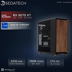 Sedatech Workstation, Intel i9-14900KF, RX 9070 XT, 32Go DDR5, 2To SSD, Win 11