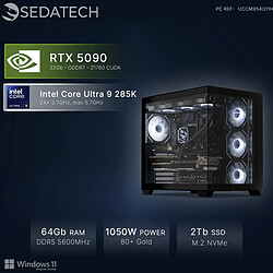 Sedatech PC Gamer, Core Ultra 9 285K, RTX5090, 64Go DDR5, 2To SSD, Win 11
