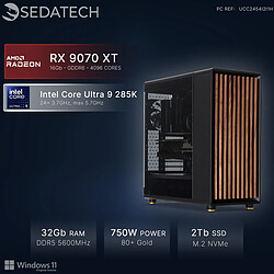Sedatech Workstation, Core Ultra 9 285K, RX 9070 XT, 32Go DDR5, 2To SSD, Win 11