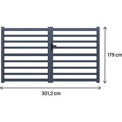 Avis Habitat Et Jardin Portail aluminium ajouré Martin - 300 x 180 cm - Gris