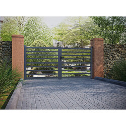 Habitat Et Jardin Portail aluminium ajouré Martin - 300 x 120 cm - Gris