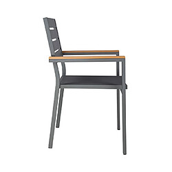 Avis Mes Lot de 2 fauteuils de jardin aluminium - Gris