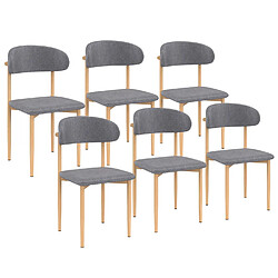 Idmarket Chaises CELESTINE - Lot de 6 Gris Clair
