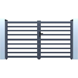 Habitat Et Jardin Portail aluminium Martin - Gris