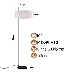Avis Nettlife Lampadaire métal et tissu - Noir