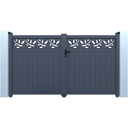 Habitat Et Jardin Portail aluminium Maya - Gris