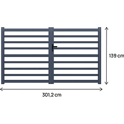 Avis Habitat Et Jardin Portail aluminium ajouré Martin - 300 x 140 cm - Gris