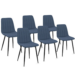 Idmarket Lot de 6 Chaises MIRA - Bleu