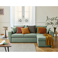 Bestmobilier Astoria - canapé d'angle réversible 4 places - convertible avec coffre - en simili