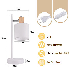 Nettlife lampe de table réglable – Blanc pas cher
