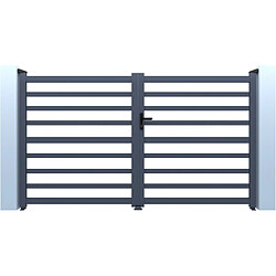Habitat Et Jardin Portail aluminium ajouré Martin - 300 x 180 cm - Gris