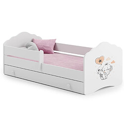 1001jouets Lit enfant Nala Elephant 140x70 avec tiroir de rangement