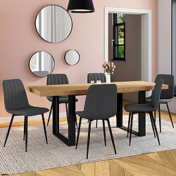 Idmarket Chaises MIRA - Lot de 6 Gris Foncé