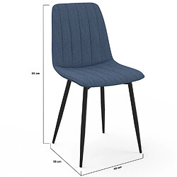 Idmarket Lot de 6 Chaises MIRA - Bleu pas cher
