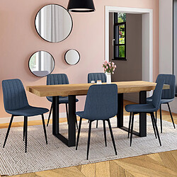 Idmarket Lot de 6 Chaises MIRA - Bleu