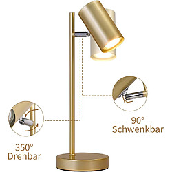 NETTLIFE lampe de chevet lampe de table de salon or pivotante 350° GU10 or en métal bureau