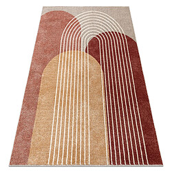 RUGSX FUSION 0810 - Beige Terre Cuite Tapis moderne - Motifs abstraits et géométriques - Douceur exceptionnelle