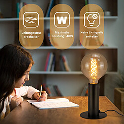 NETTLIFE lampe de chevet lampe de table vintage E27 noir MAX.40W rétro industriel pas cher