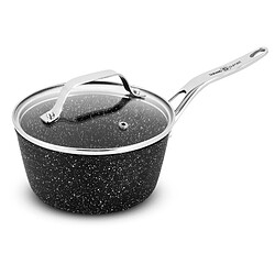 Casserole Aluminium Forge 20cm 2.2l Effet Pierre Couvercle Verre Tfi Hight_cas20tfi Durand Dupont