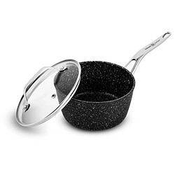 Casserole Aluminium Forge 20cm 2.2l Effet Pierre Couvercle Verre Tfi Hight_cas20tfi Durand Dupont