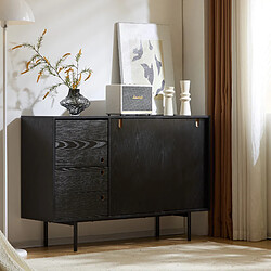 Merax Commode scandinave 2 tiroirs - Noir