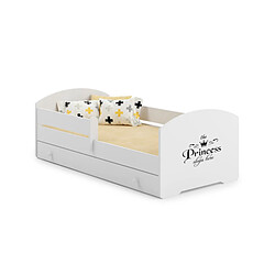 1001jouets Lit Enfant 140x70 Princess Tiroir de Rangement avec Matelas