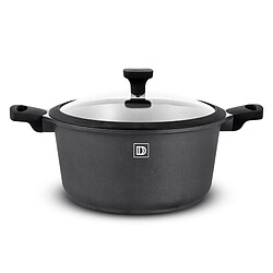 Faitout En Fonte D'aluminium Anti-adhesif 28cm 6.5l Couvercle Verre Trempe Et Silicone Tfi Chambord Durand Dupont