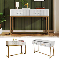 Merax Coiffeuse avec 2 tiroirs - Blanc - Reconditionné