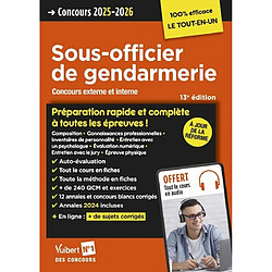 Sous-officier de gendarmerie : concours externe et interne : concours 2025-2026