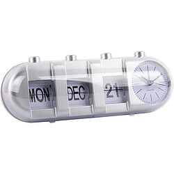 Karlsson Retro Flip - Réveil Tube Calendrier argenté