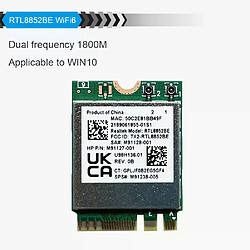 Carte réseau WiFi 6 avec Bluetooth 5.2 - NGFF/M.2