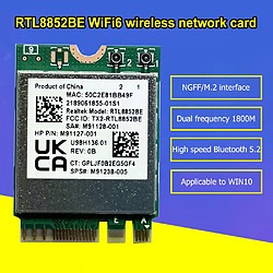 Carte réseau WiFi 6 avec Bluetooth 5.2 - NGFF/M.2