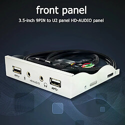 Support de panneau avant - Hub USB 2.0 Audio 3.5mm
