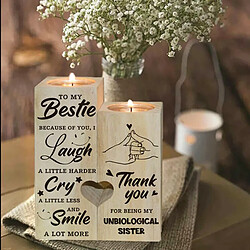 Bougeoir artisanal en bois cœur