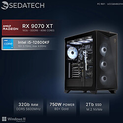 Sedatech PC Gamer, Intel i5-12600KF, RX 9070 XT, 32Go DDR5, 2To SSD, Win 11