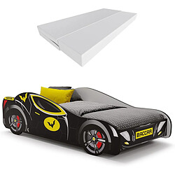 1001jouets Lit simple Hero Batmobile 160x80 Noir