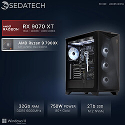 Sedatech PC Gamer, AMD Ryzen 9 7900X, RX 9070 XT, 32Go DDR5, 2To SSD, Win 11