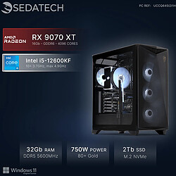 Sedatech PC Gamer, Intel i5-12600KF, RX 9070 XT, 32Go DDR5, 2To SSD, Win 11